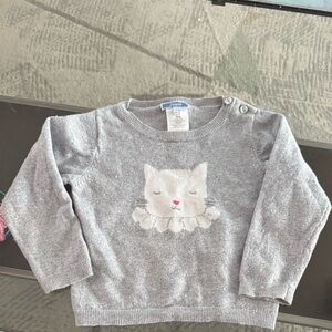 Jacadi Gray Sweater with Cat Design
